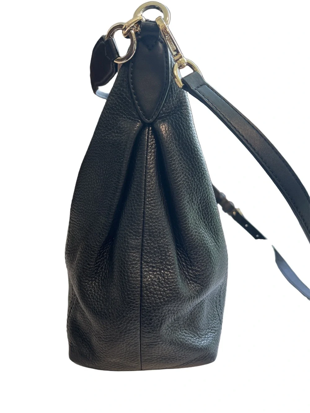 Michael Kors Sienna Large Black Pebbled Leather Hobo with Gold Hardware - Picture 4 of 9